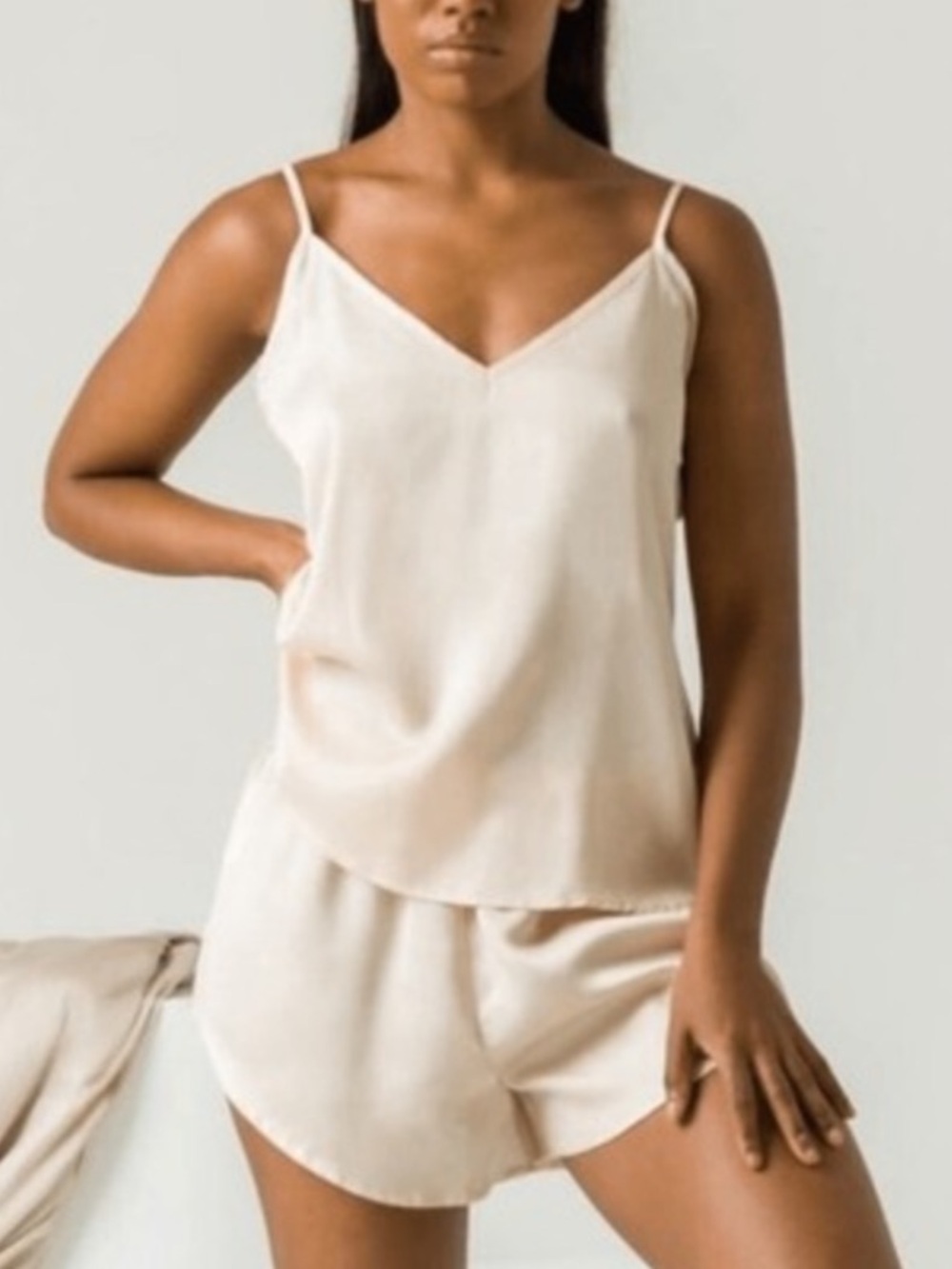 Ettitude Clean Bamboo Lyocell Satin Sateen Cami Tank Top Size Medium